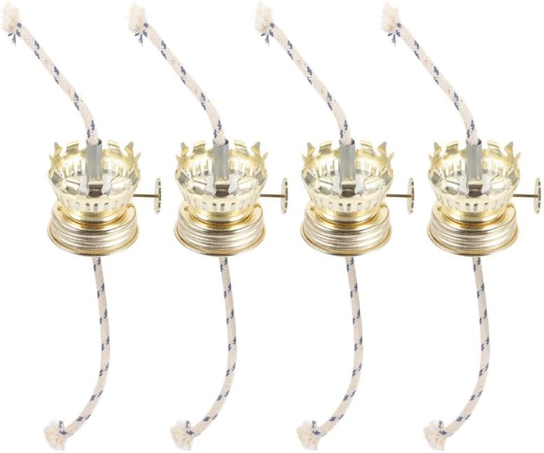 Healifty 4pcs Metal Oil Lamp Burner with Cotton Wicks, Retro Kerosene Wick Replacement Parts Kit for Vintage Indoor Glass Lantern Healifty 4pcs Metal Oil Lamp Burner with Cotton Wicks, Retro Kerosene Wick Replacement Parts Kit for Vintage Indoor Glass Lantern