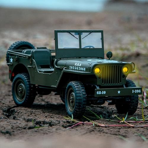 Image of Remote Control Truck, RC Willys Military Jeep Car 1 /12 Scale with Rechargeable Battery 2.4Ghz 4x4 Off-Road Remote-Control Crawler Vehicle for Boys Adult, (RC Willys Military Jeep Car)