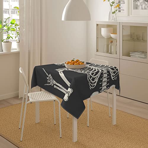 Nappe carrée crâne au design gothique pour table de salle à manger
