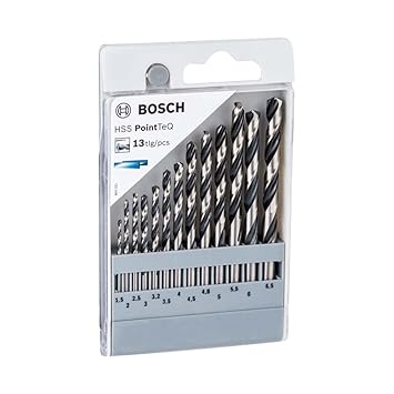 Bosch Professional 13 Pc Metal Drill Bits Set, With Hss-Pointteq Bits, 1.5Mm - 6.5Mm In Gradation Of 0.5Mm