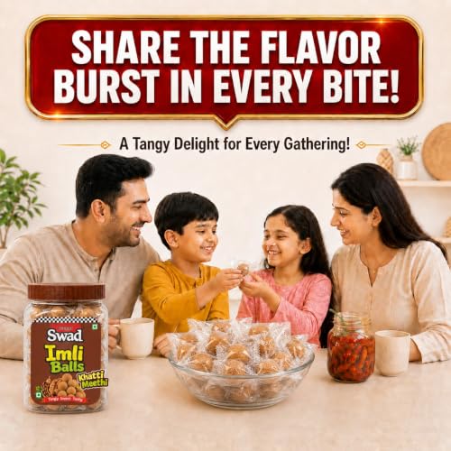 Image of Swad Khatti Meethi Imli Balls Tamarind Candy 220g Jar Khatti Meethi Pack x 2