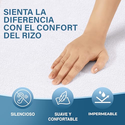 Miniatura 5 de Utopia Bedding Protector Colchón 150 X 190 Cm Impermeable, 4 Esquinas Elásticas, Certificación Oeko-Tex, Funda Colchón, Cubre Colchón Transpirable