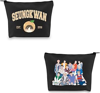 G2TUP Kpop Boygroup Members Makeup Bag SVT Kpop Gift Ideas Kpop Fan Travel Cosmetic Bag (SEU Kpop Makeup Bag)