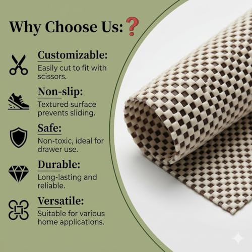 Image of Dribble Eva Shelf Liner Mat Mesh Pattern 45x125cm Roll, Non Slip Drawer & Cabinet Liner for Kitchen, Oilproof Washable Fridge Mat | Anti Skid Cupboard Wardrobe Multipurpose Mat (Cream)