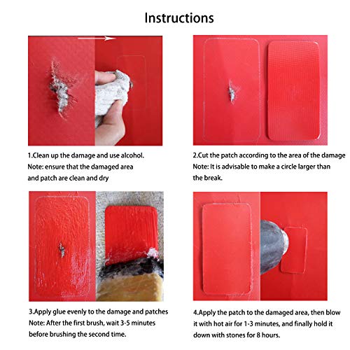 Image of 6 Pcs Boat Repair Kit with PVC Patches Set Accessory for Inflatable Boat Kayak