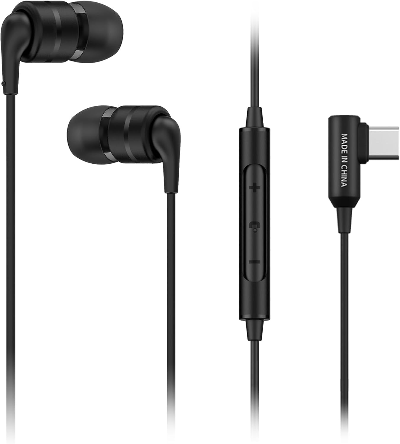 E80D - In Ear Isolating USB-C High Definition Earphones with Integrated DAC and Microphone for Apple and Android Devices - Black