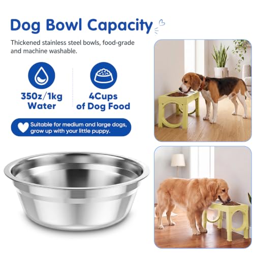 Image of XIAZ Elevated Dog Bowls Large Breed Raised Dogs Bowl Stand Large /Medium Sized Dog Stainless Steel Food Water Bowl Stands 5 Heights Adjustable 9 /11 /12 /15in Pet Feeder Dish Station