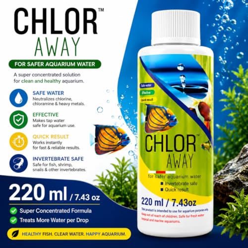 Image of VAYINATO Aquatic Remedies Chlor Away Aquarium Fish Tank Water Chlorine Remover Water Conditioner (220 ML)