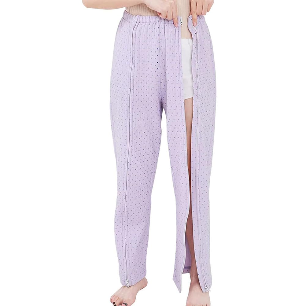 Mizheng Women's Patient Pants Patient Care Clothes, Post Surgery Care Pants, Incontinence Trousers, Adult Open Crotch Pants Clothing, Full Open Patient Care Trousers, For Disability Elderly Surger(Size:m,Color:)