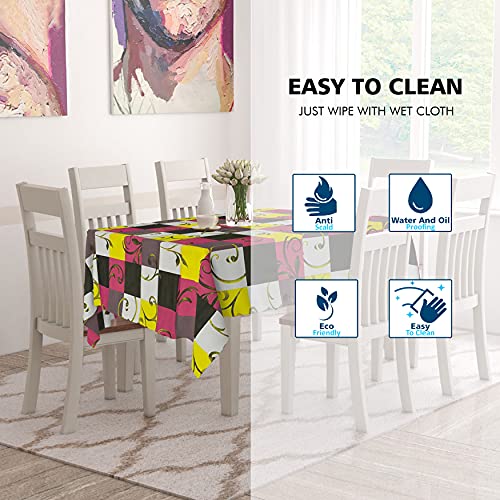 Image of Star Weaves Dining Table Cover 6 Seater Printed Table Cover Without Lace Size 60x90 Inches - Waterpoof & Dustproof High Qualtiy Made in India Table Covers,KUM84