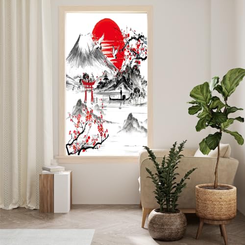 Vinilo Decorativo Brebasf Mount Fuji Rojo 35.4 x 78.7 in miniatura 4