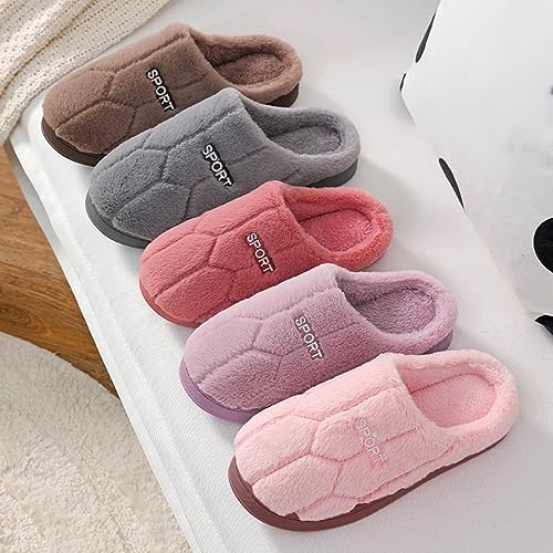Slippers For Women Memory Foam,Women's Fuzzy Slip-on Slipper Warm Cozy Soft Plush Fluffy Lightweight Fur Lined Winter Indoor House Shoes4