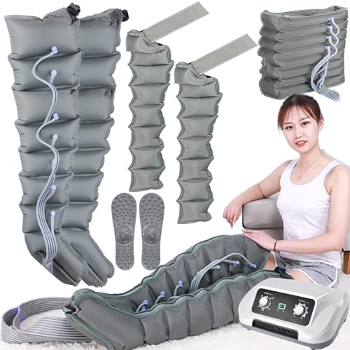 Miuxe 8 Cámaras Masajeador Piernas Presoterapia Profesional Piernas Y Abdomen Baratos | Aparato De Masajeador Piernas Presoterapia Botas De Compresión para Piernas Cuerpo Completo, Drenaje Linfático