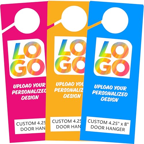 4.25 x 8 Inch Full Color Door Hanger Signs for Local Advertising, Custom Printed for Businesses (16 PT, QTY 500)