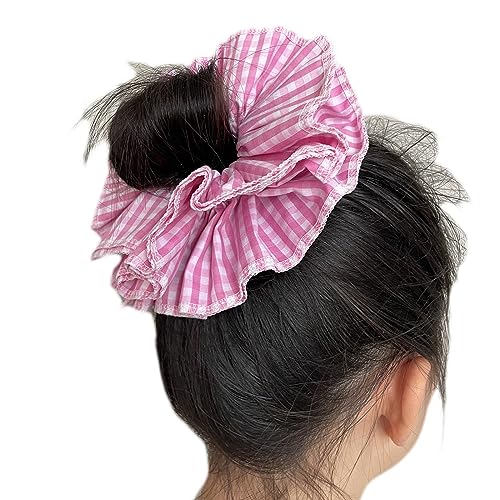 レイヤードレーストリムヘアシュシュ特大弾性ヘアロープ ソフトヘアロープ スプリングヘアアクセサリー 女の子用 滑り止め Cl