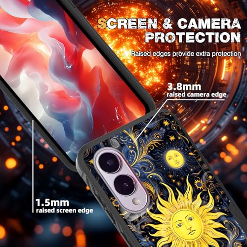ZQLPLZR Magnetic for Galaxy S25 Edge Case,[Compatible with MagSafe] [Military Grade Drop Protection] Heavy Duty Shockproof Phone Case for Samsung Galaxy S25 Edge 2025,Sun Moon Stars - image 6