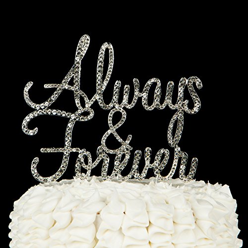 Ella Celebration Always And Forever Wedding Cake Topper, Silver Romantic Rhinestone Decoration (Always & Forever) (Silver) #TOP5