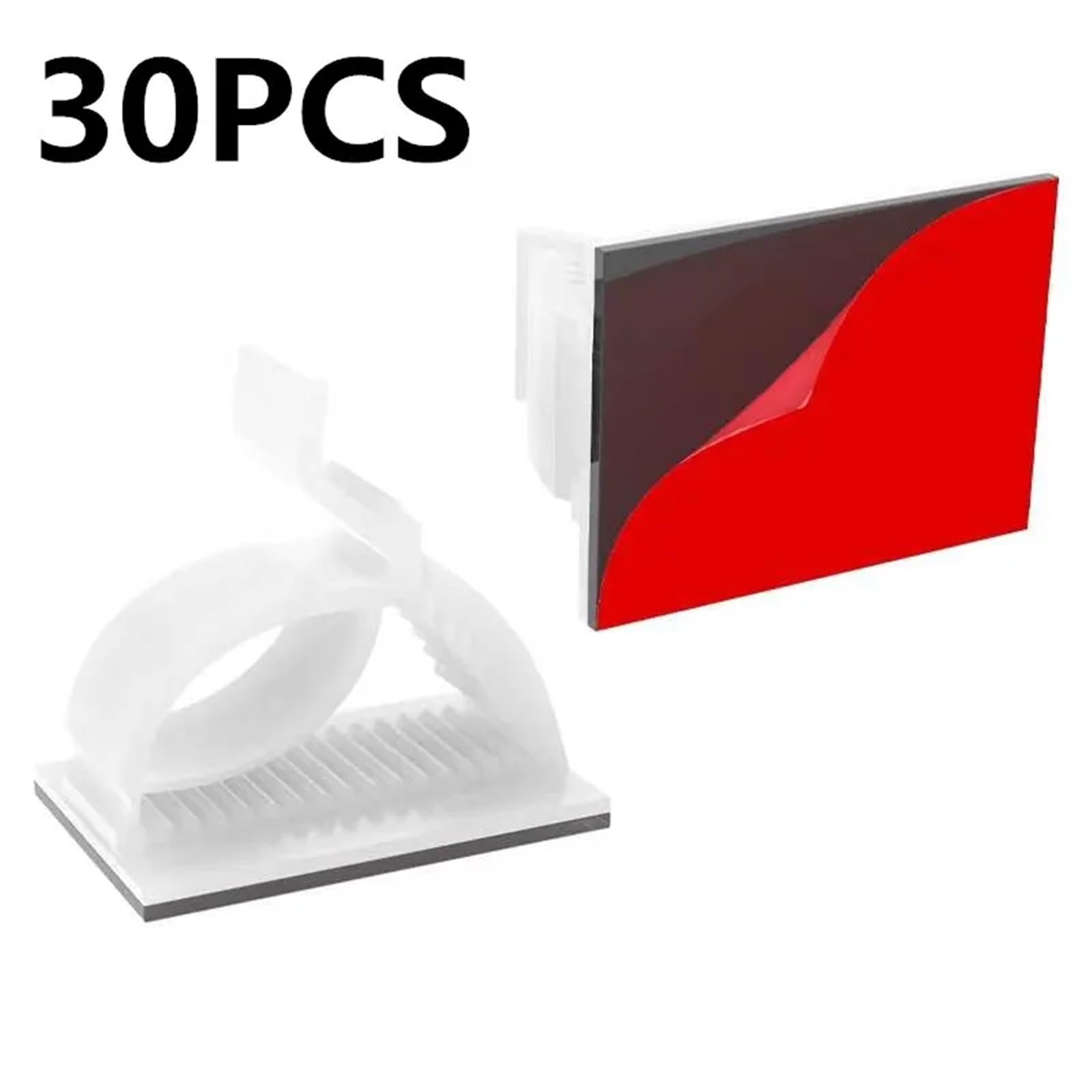 Selbstklebender USB-Kabel-Organizer, Auto-Drahtclip-Fixiererhalter, einstellbare Kabelmanagement-Halterung, Netzwerk-Bürokabelwickler(30PCS-White)