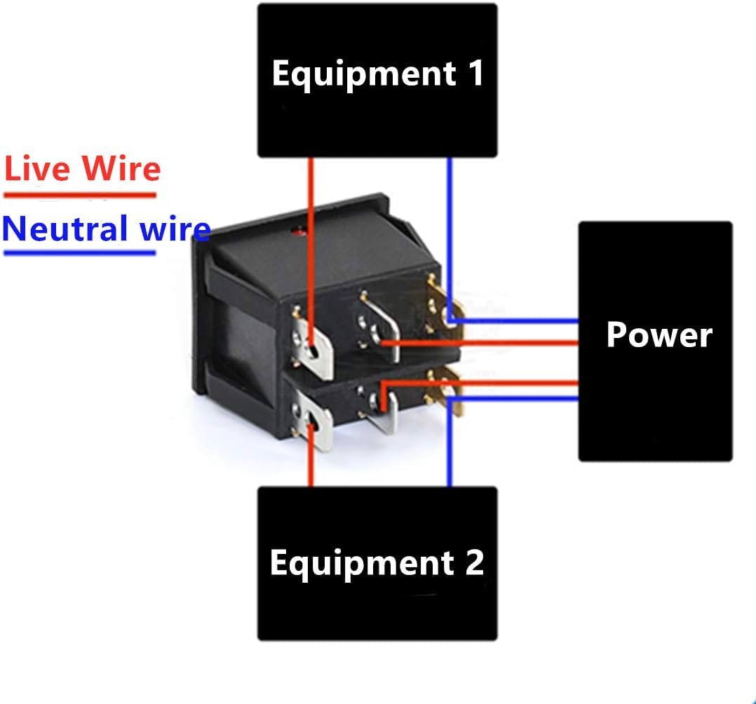 Interruttore A Bilanciere Oiyagai KCD4 - 10 Pezzi, Luce Verde, 6 Pin, DPDT, 250V 10A, Per Auto, Barche, Elettrodomestici