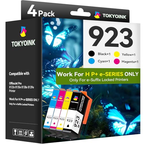TOKYOINK 923 High Yield Ink Cartridges Replacement for HP 923 923e...