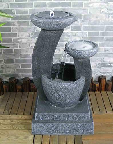 Solarspringbrunnen Solarbrunnen Cascade Garten Brunnen Kaskade Komplettset...