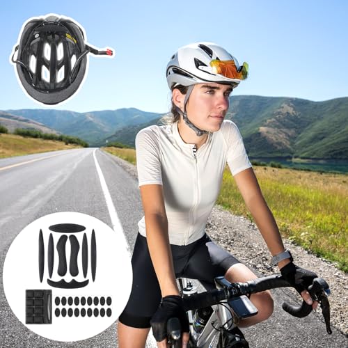 LXUEJIE Helmet Padding Kit, Universal Foam Pads Set 27 Pcs Bicycle Replacement Pads Helmet Foam Padding Cushions Mats Set for Bike Motorcycle Cycling Racing Helmets