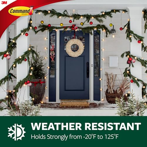 Image of Command Outdoor Terrace Hooks, 2 Hooks and 4 Strips, Damage-Free Hanging Wall Hook for Hanging Outdoor Wall Decor with Weather Resistant Strips, Holds up to 3 lb (Pack of 9)