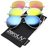 3 Pairs Classic Full Mirrored Aviator Sunglasses 3 Colors