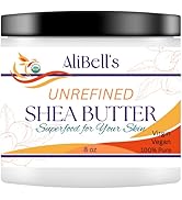 AliBell's Raw Shea Butter - 8 oz Jar - Shea Butter Raw Organic - Moisturizer for Dry Skin and Hair