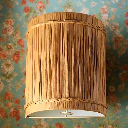 Image of Habere India-All the Cultures Fabricating India Bamboo Wall Lamps | Cane and Rattan for Living Rooms | Cafe Lights | Raffia Wall Lamp | Lamps for Bedroom (Medium: L25 x W13 x H30 cm)