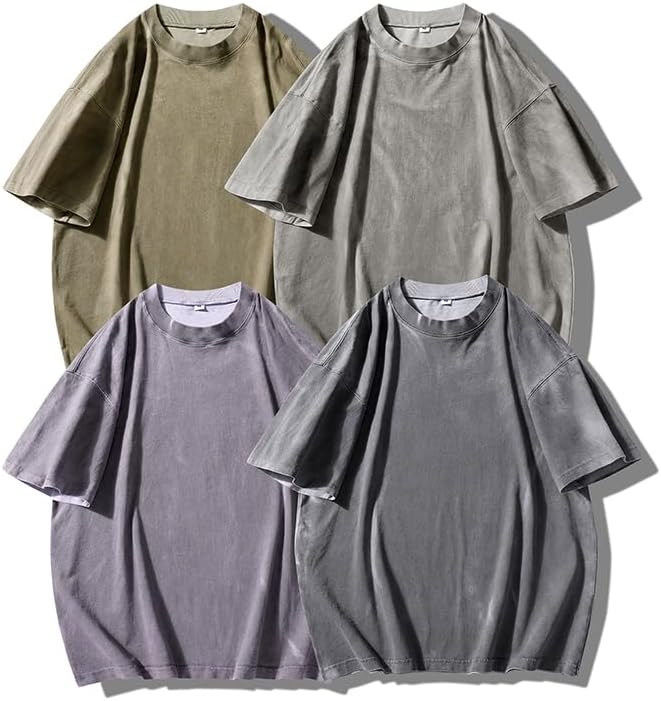 Oversized Unisex Tee-Vintage Wash100% Cotton Casual Streetwear for Men&Women - Image 3