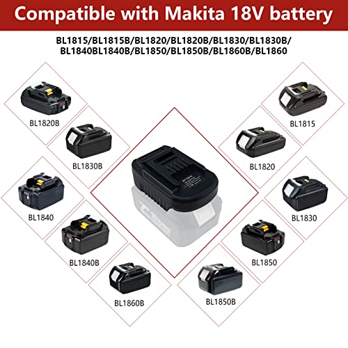 TPDL Akku Adapter Konverter für Makita auf für Einhell Elektrowerkzeug, Batterieadapter für Makita 18V BL1860 BL1850 BL18400 Li-Ion Akku Konverter auf Für Einhell 18V Li-Ion Elektrowerkzeug