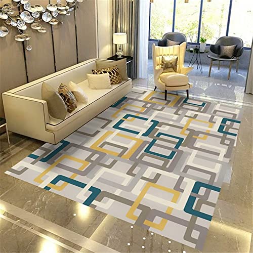 Xiaosua Alfombras Exterior Alfombra Habitación Rectángulo Azul Patrón Abstracto Alfombra Dormitorio Duradero Alfombra Casa 180X250Cm Alfombra Grande Habitacion Azul 5Ft 10.9''X8Ft 2.4'' Cover