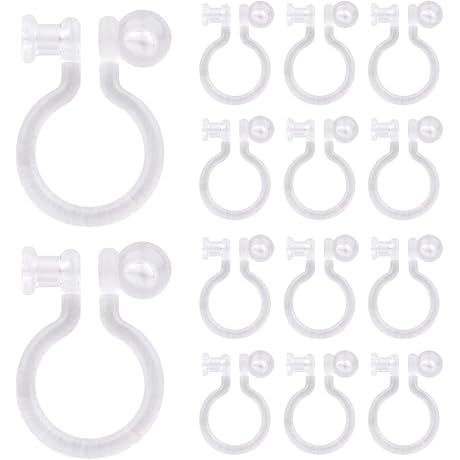 Convert Non-Pierced Ears into Stylish Statements: 20 Pieces of Clear Plastic Clip-On...