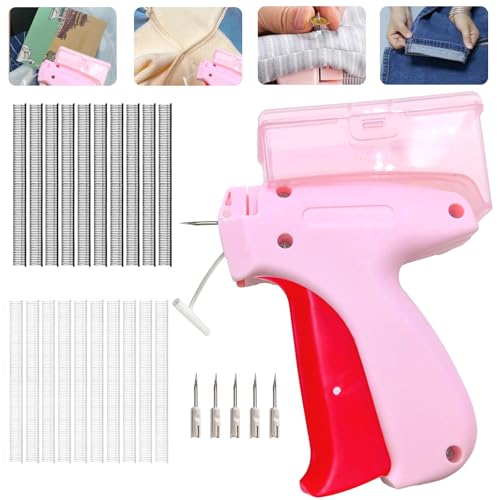 Pistola de costura para roupas – Pistola de costura fina com 6 agulhas, 2000 peças (1000 pretas e 10