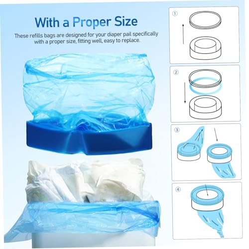 FOMIYES 5 bolsas relleno para cubo de pañales, pe miniatura 5