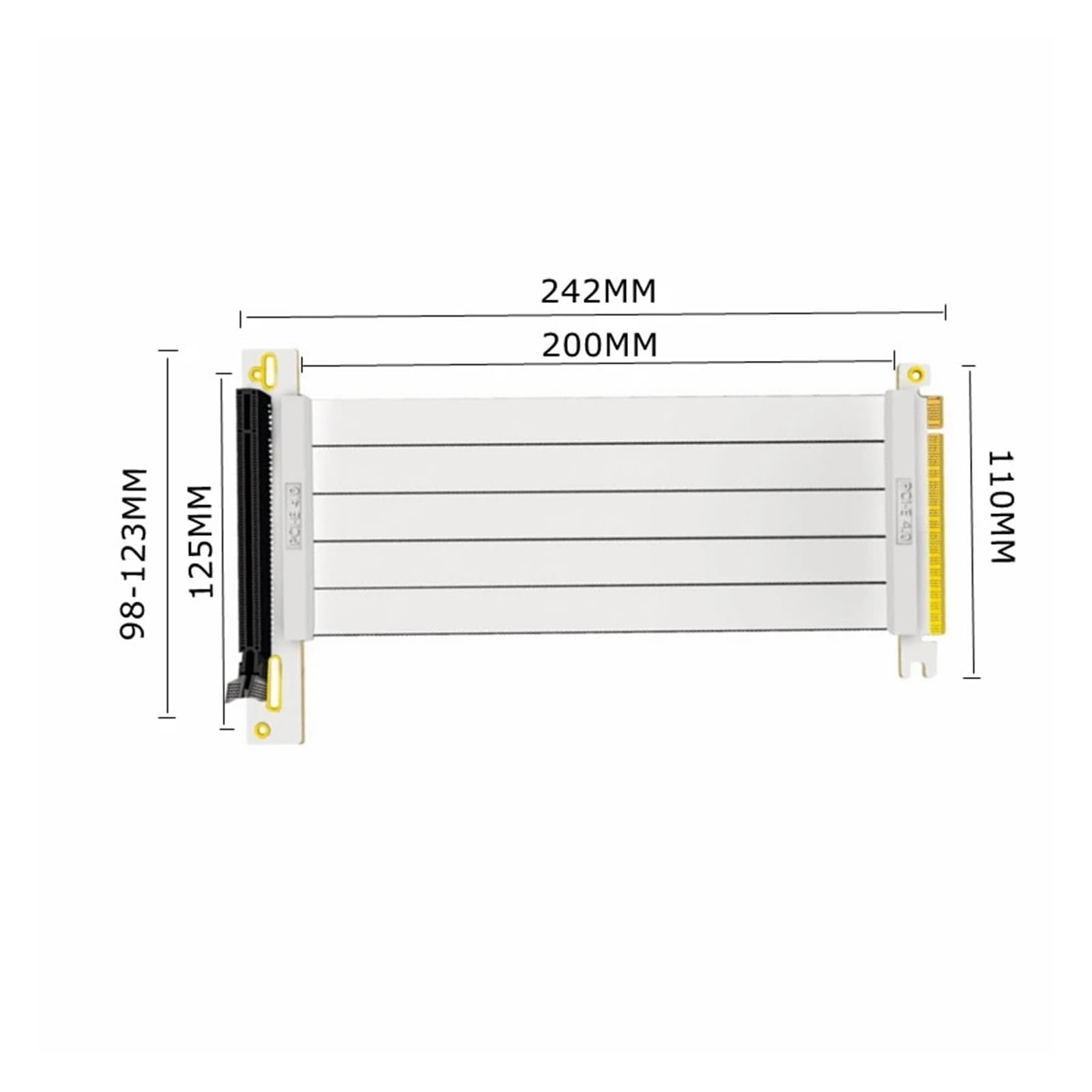 Biały kabel PCIe 4.0 Riser Pionowy zestaw kart graficznych do montażu pionowego PCI Express X16 GEN4 karta przedłużająca do GTX RTX Series GPU (10 cm)
