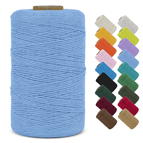 LEREATI Macrame Cord 1mm x 390m Butchers String Cotton Rope Thin Macrame Rope Yarn