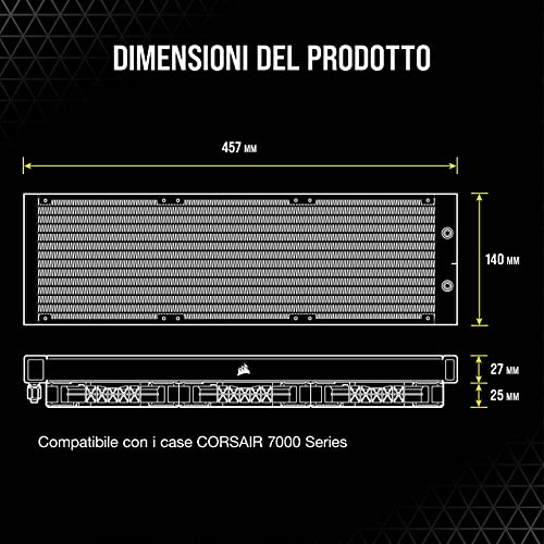 iCUE H170i ELITE CAPELLIX Sistema di Raffreddamento a Liquido per CPU (33 LED RGB CAPELLIX Ultra-Lumino, Radiatore 420mm, Tre Ventole PWM a Magnetica 140 mm, iCUE COMMANDER CORE incluso) - Sistema di raffreddamento - Immagine 7