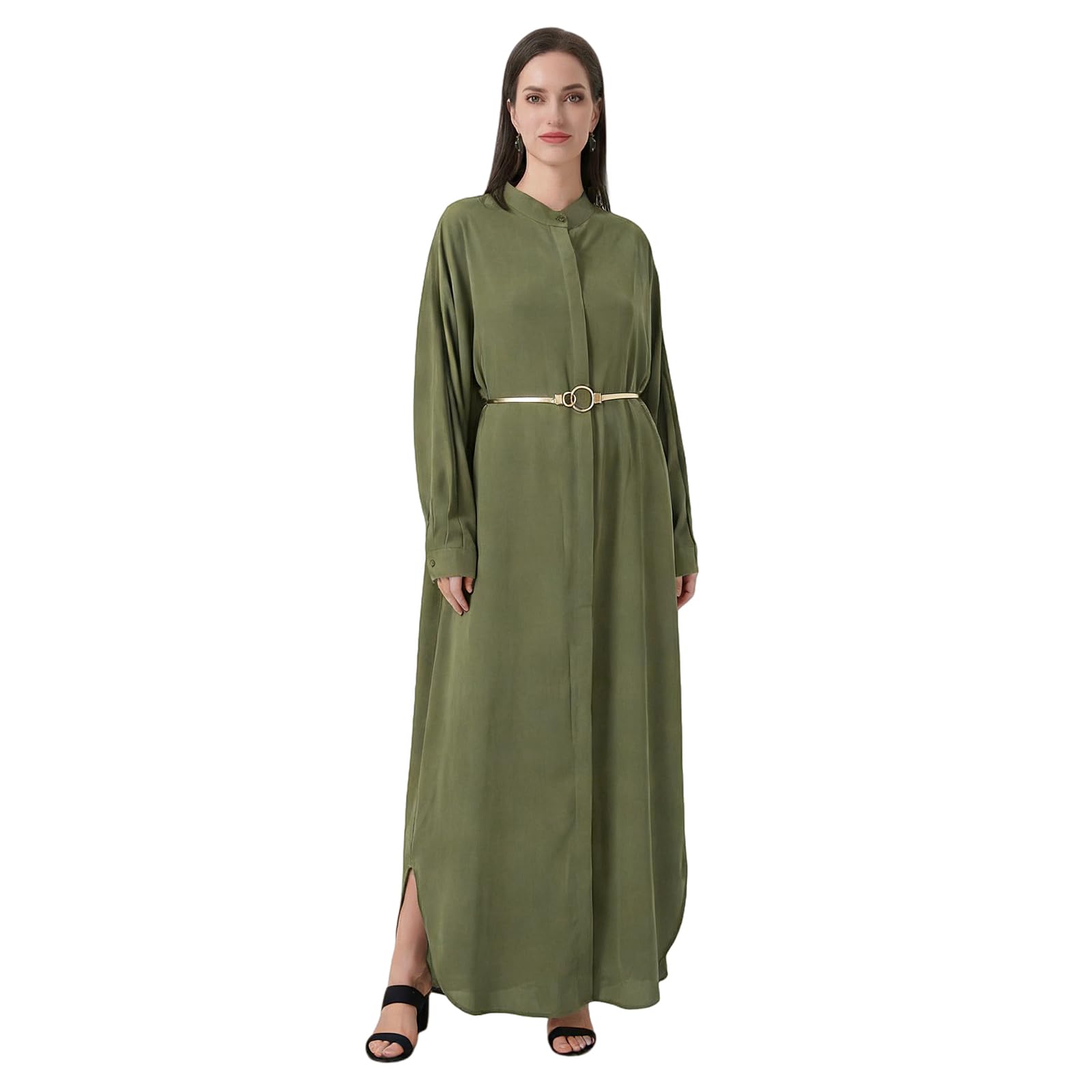 Muslimische Abaya Damen,Einheitsgröße XL(passend für EU 42–58),Gebetskleidung für Muslim Frauen,Vollverkleidung mit Verstellbarer Taille,Locker Bequem Weich,für Ramadan Eid Alltag Hochzeit
