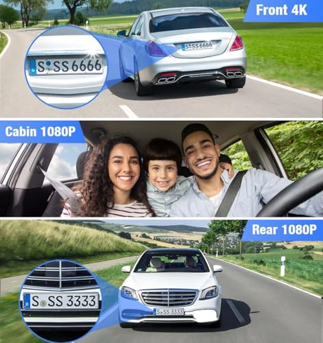 Image of NEXDIGITRON Prime Plus 3-Channel Dash Camera with in-Built GPS Logger, 2.5K Front+FHD Rear+FHD Cabin with IR, IMX415 8MP Sensor, 3.2 Inch Screen, 5 GHz WiFi, Optional Parking Mode, Upto 256GB Support