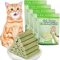 OSDUE 24 Stück Katzengras Snack, Cat Grass Teething Stick, Katzengras Sticks Gefriergetrocknet Snacks für Katzen, Katzenminze, Beißstab aus katzengras, für die Zahnpflege und Haarknäuel Entfernen