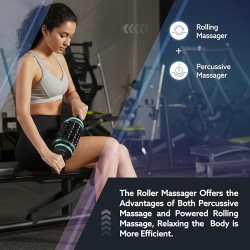 Image of AGARO Supreme Rolling Massager with Forward & Reverse Rotation | 5 Speed Levels | Rechargeable Wireless Deep Tissue Roller for Back, Legs, Thighs & Arms | Auto Shut-Off & Hands-Free Base