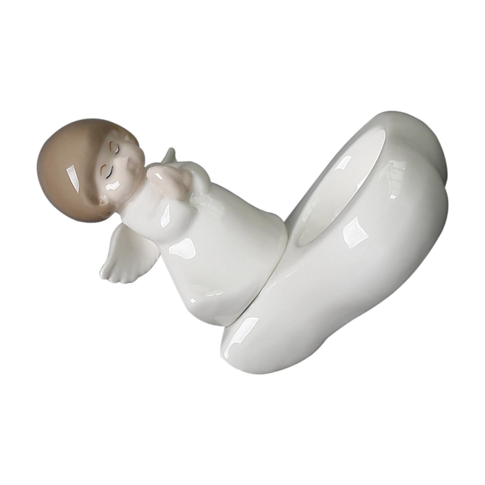Tfaoys Stand Ceramic Angelic Figurine Tealight Handcrafted Decors Votives Candlestick For Spiritual Relaxation In Bedrooms Angelic Figurine