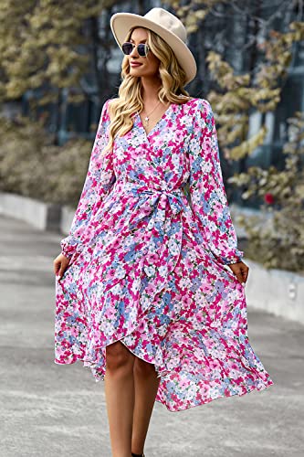 PRETTYGARDEN-Womens-Floral-Print-Boho-Dress-Long-Sleeve-Wrap-V-Neck-Ruffle-Belted-A-Line-Flowy-Maxi-Dresses