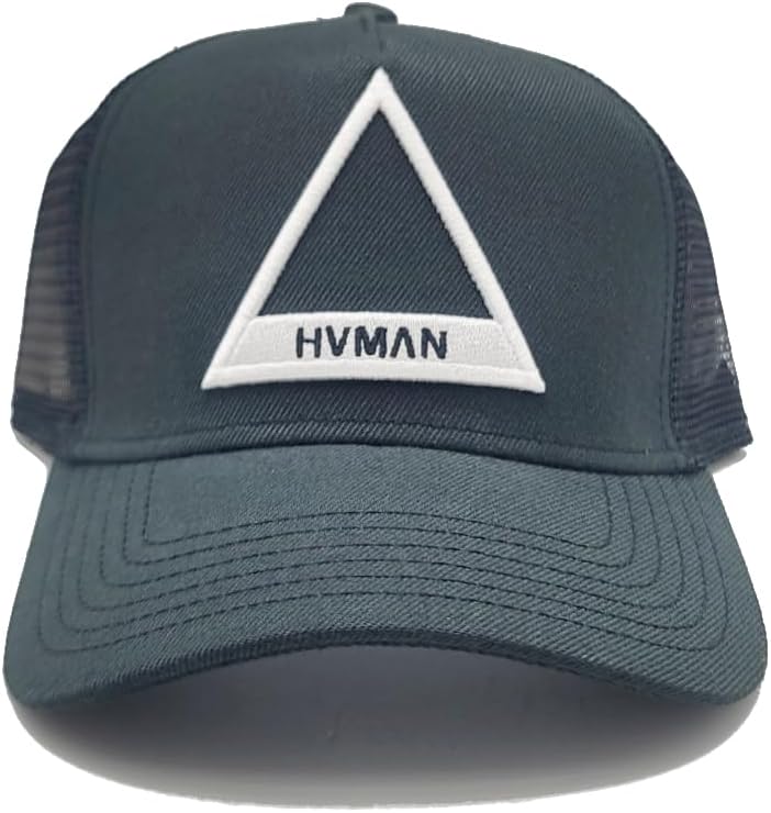 Cult of Individuality HVMAN Human New Triangle Logo Mesh Trucker Black White Era Snapback Hat - Image 3