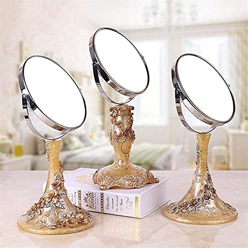 Ygcbl Wall-Mounted Mirror,Mirrors Double Sided Retro Make Up, Free Standing Table Vanity Portable Vintage Flower Pattern Gift For Women And Girls Tabletop, Bathroom Mirrors Wall-Mounted #TOP3