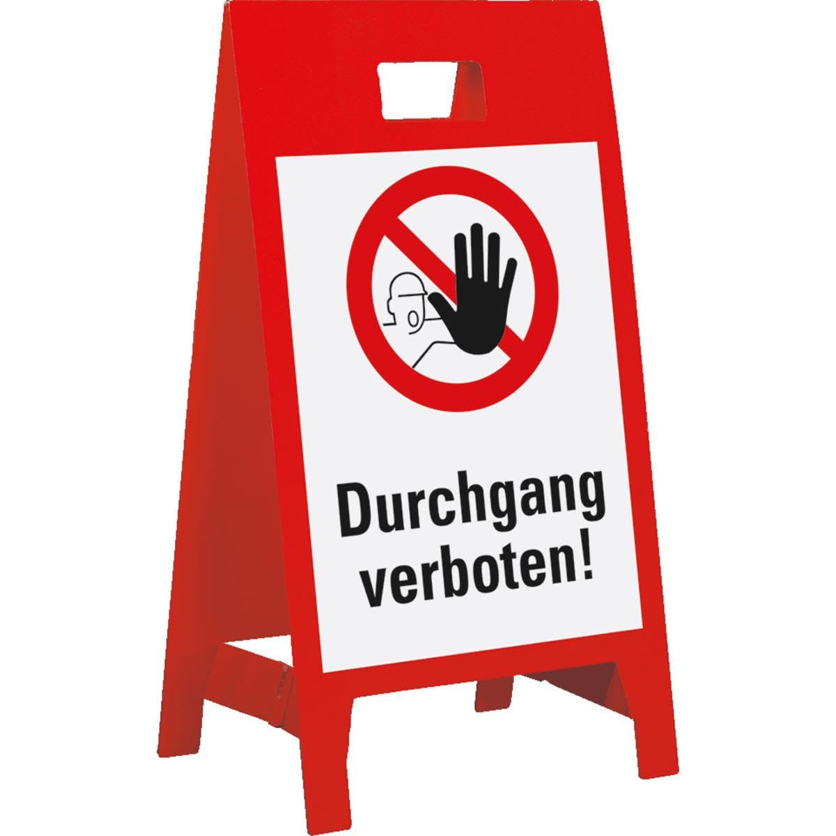 Warnaufsteller Leicht, Durchgang verboten!, rot, Polypropylen, 350x650mm, 300g, ASR A1.3