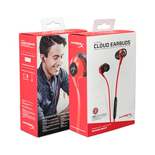 HyperX HX-HSCEB-RD Earbuds, Cuffiette in Ear per Nintendo Switch, PC e Cellulare, Rosso