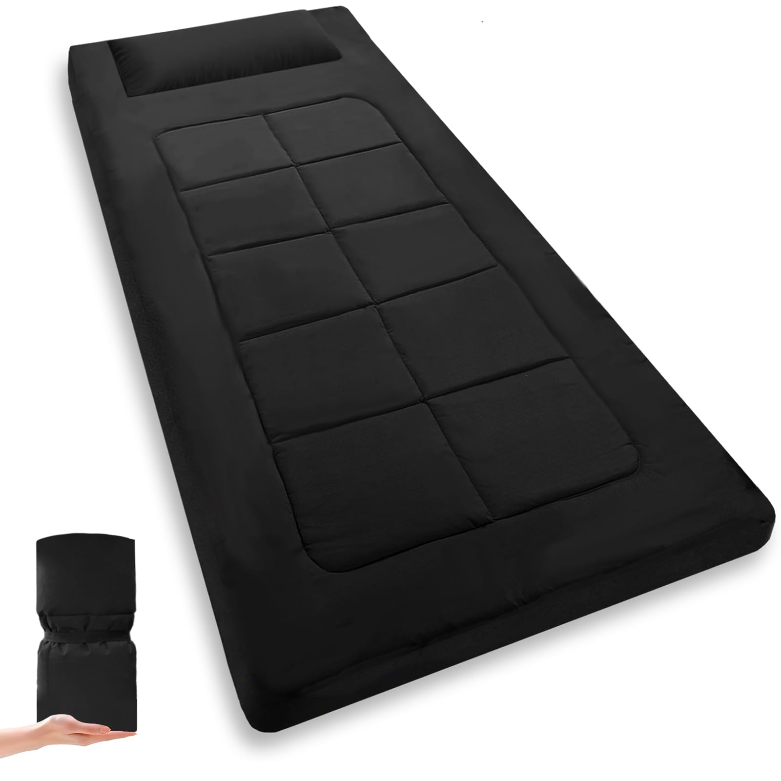COLMERD Portable Camping Cot Mattress 80 x 36 Inches Sleeping Mat with Waterproof Anti-Slip Bottom Floor Mattress Easy to Carry for Guest Tent Lawn Yard Camping Cot Easy to Store